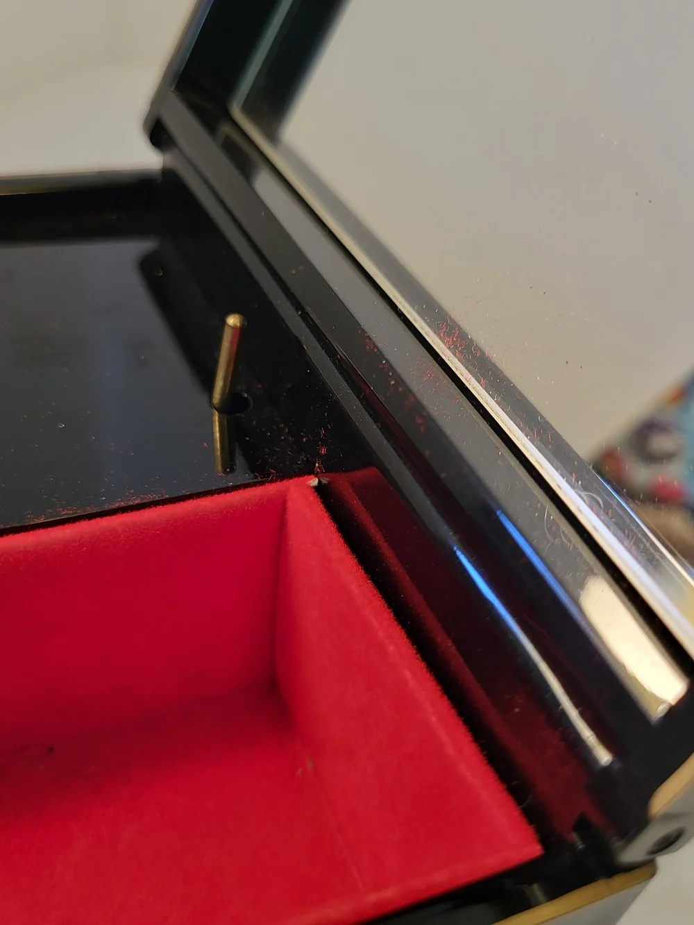 Mid-Century Japanese Chokin Style Lacquerware Musical Jewelry Box